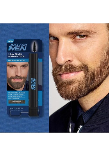 Just For Men 1 Günlük Geçici Sakal ve Kaş Boyası 9 ML 0.1 Orta Kahverengi