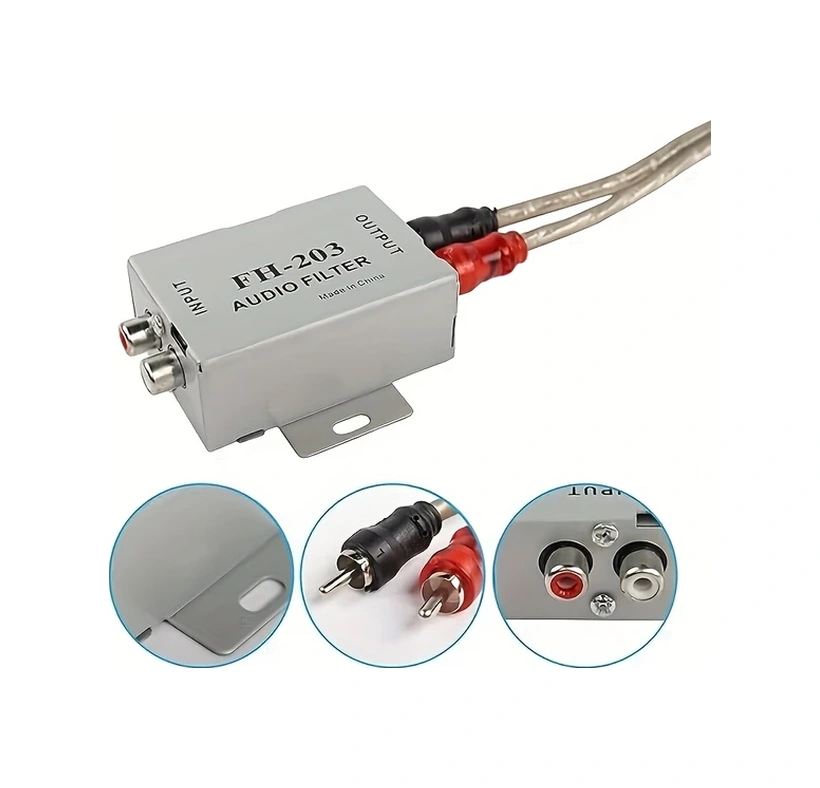 Hightower Car Audio Filter 203, Araç Ses Sistemi Gürültü Önleyici, Amplifikatör Ve Subwoofer İçin 2 Kanallı Rca Izolasyon Filtre