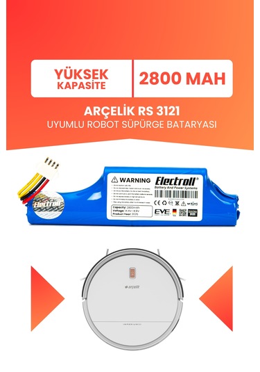 Arçelik Rs 3121 Uyumlu Batarya Yüksek Kapasite 2800mah