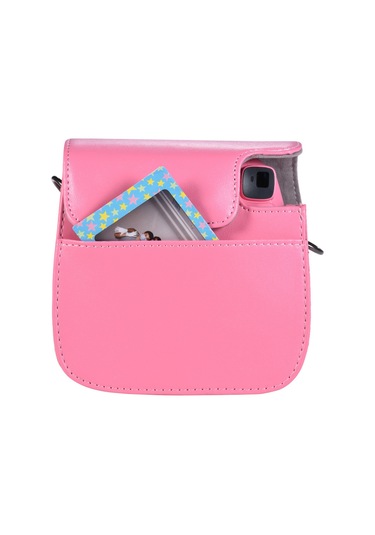 Vkemall Fujifilm Instax Mini 9/8/8+ Kamera Kılıfı, Pu Materyal, Su Ve Toz Dayanıklı, Çanta Ve Askı Kayışı İle, Flamingo Pembe