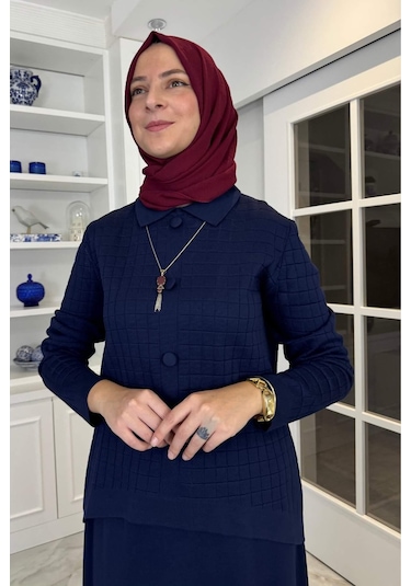 Kumsal Triko Takım Lacivert Çok Renkli