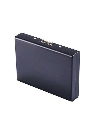 Zyzqstore Siyah Yeni Moda Paslanmaz Çelik 10 Kart Kapasitesi Erkek Cüzdan & Kartlık D Cüzdan Siyah