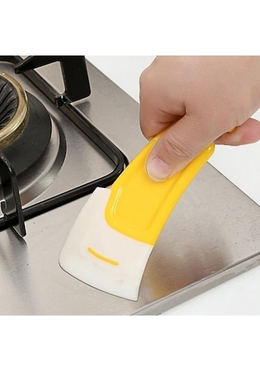 1/2 Adet Mutfak Silikon Yumuşak Kazıyıcı Yemek Kirli Kızartma Tavası Bulaşık Tencere Temizleme Spatula Yıkama Aletleri Mutfak Aletleri Sarı