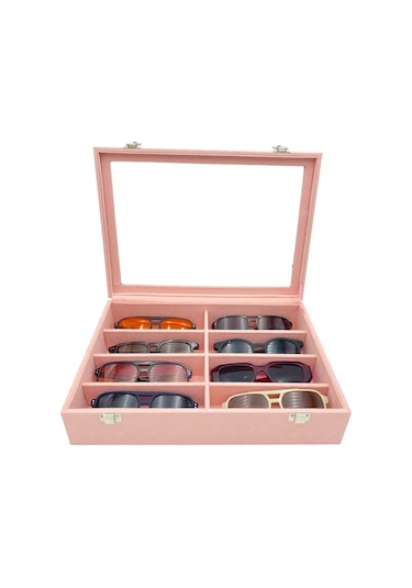 Gözlük Kutusu 8 Li Süet Pembe