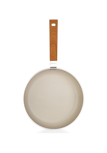 Schafer Ceramoni Seramik Tava 24 Cm Ve 22 Cm Kapaklı Sahan Seti Krem Krem