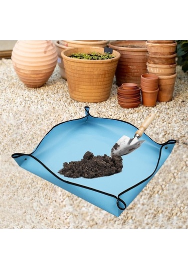 Pazly Taşınabilir Suntek Saksı Matı Değiştirme Çiçek 50x50cm-mavi Rq