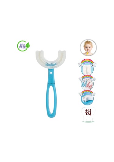 Mas Lord U Tipi Yeni Nesil Diş Fırçası - Mavi - Düz Model  6-12 Yaş
