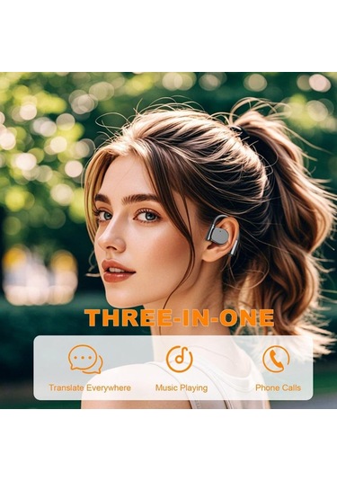 Vkemall M111 Kablosuz Bluetooth Kulaklık: Uzun Pil Ömrü, Gürültü Engelleme, Aı Çeviri Ve Kulak Dışı Tasarım - Siyah