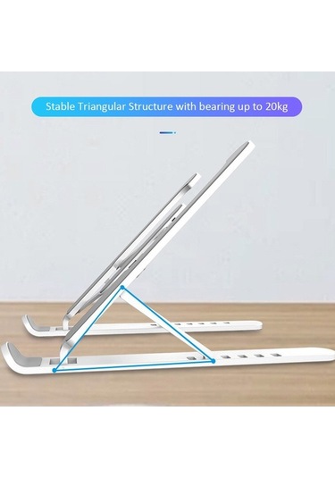 Moly Yunboo Ergonomik Dizüstü Bilgisayar Tutucu: 6 Seviye Açı, Soğutucu Taban, Yükseklik Ayar, Siyah, 260x60mm, 120-160mm Siyah