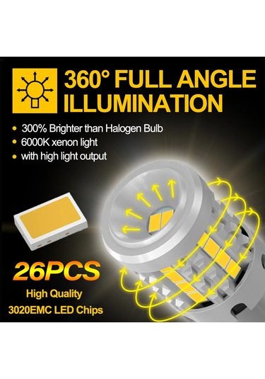 2pcs Hiper Flaş Led Lambası P21w Araba Ayarlama Canbus Sinyal Lambası 1156 Ba15s White 7440 W21w Wy21w T20 1 Piece Set
