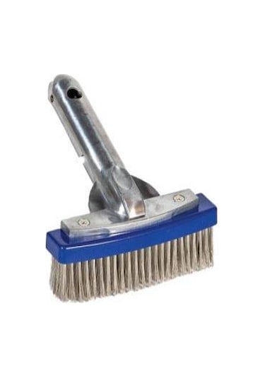 Krom Saplı Paslanmaz Klipsli Model Tel Havuz Fırçası 15 cm-Stainl