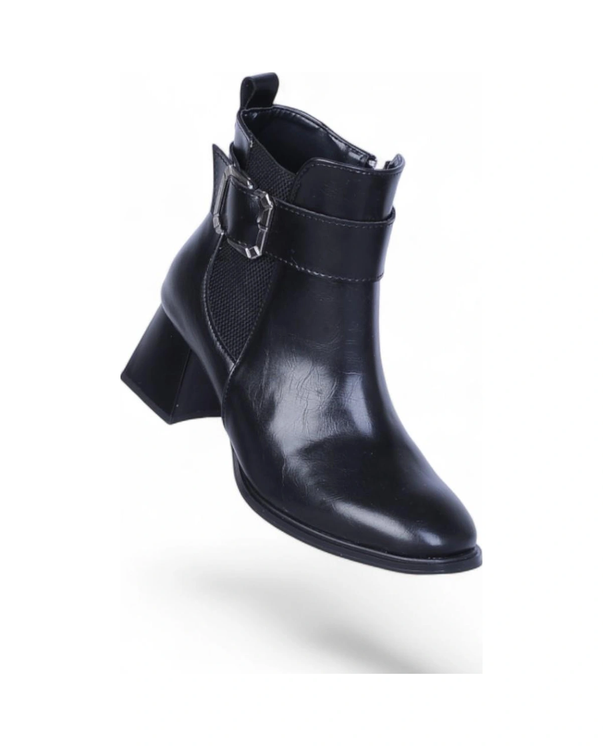 Scarletta S15 Cilt Siyah 7cm Kadın Topuklu Bot Siyah