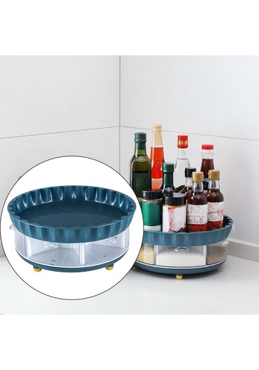 Suntek Lazy Susans 360 Rotasyonlu Şifonyer Kiler Dolabı Mavi Mavi