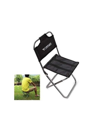 Prestigegoods Alüminyum Seyahat Sandalyesi, Katlanır Koltuk, Çantasılı, Siyah, Dayanıklı, Taşınabilir, Hafif Siyah