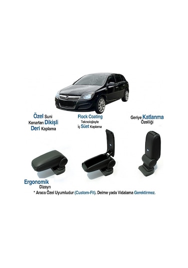Opel Astra H Araca Özel Kol Dayama Vidasız Kolçak 2004 2005 2006 2007