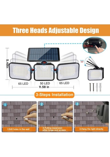 Trendooze Güneş Enerjili Bahçe Lambası, Ip65 Su Geçirmez, 400 Lumen, Hareket Algılayıcı