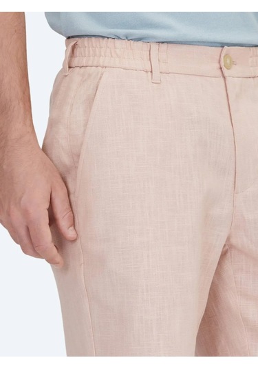 Somon Dokuma Jogging Fit Casual Pamuk Karışımlı Bermuda Somon