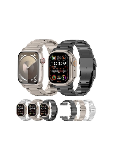iOs Watch Uyumlu Se 2023 İçin 44mm 26mm Emniyet Tokası Titanyum Alaşımlı Saat Bandı Gümüş