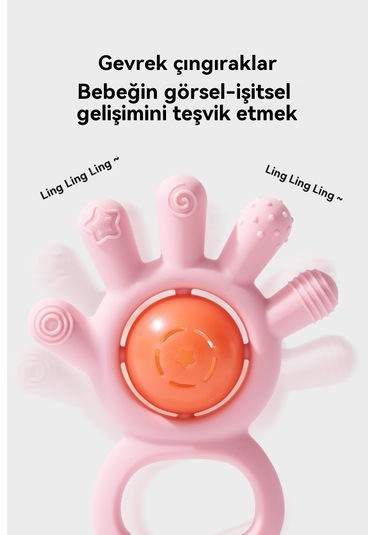Jian Fan Bebek Silikon Palmiye Çıngırak El Çıngırak Oyuncak