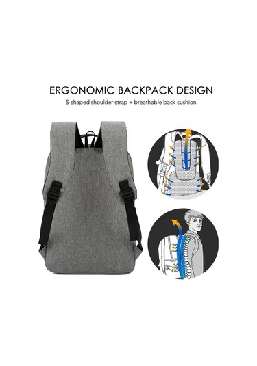 Novahub Çok Amaçlı Oxford Sırt Çantası, Omuz Çantası Ve El Çantası Seti - Açık Gri Renkler Açık Gri Açık Gri