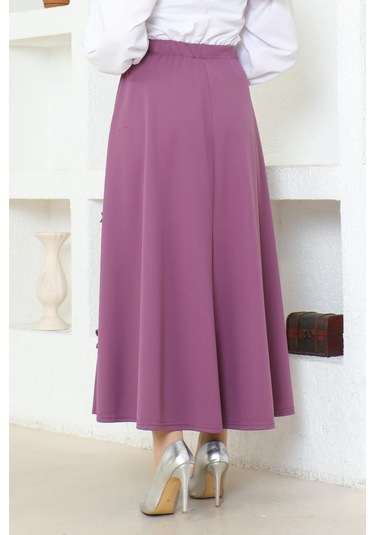 Fiyonk Detaylı Çan Etek Brc1507 Mor 001