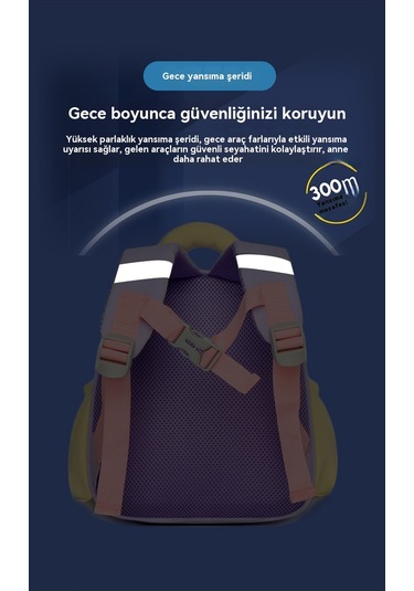 Çocuk Anaokulu Küçük Okul Çantası Erkek Ve Kız Sırt Çantası Mavi-gri