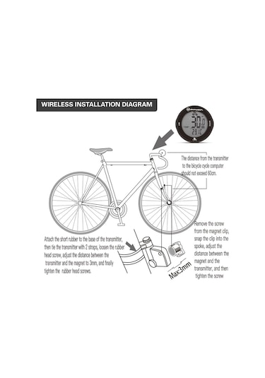 Briviga Kablosuz Wireless Bisiklet Km Hız Göstergesi Siyah