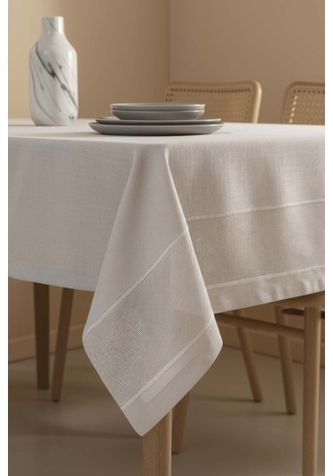 Nora Açık Gri Zarf Köşe Masa Örtüsü 150x220 Cm Gri