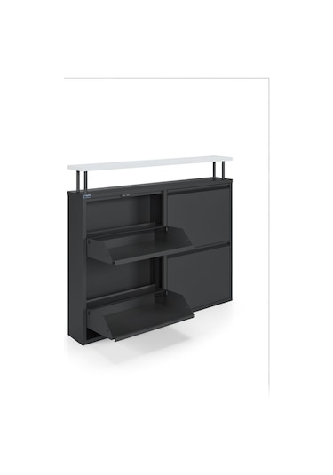 Ceha Tablalı 4'lü Metal Ayakkabılık - Siyah K.AYK-2.4 /B/P 9005