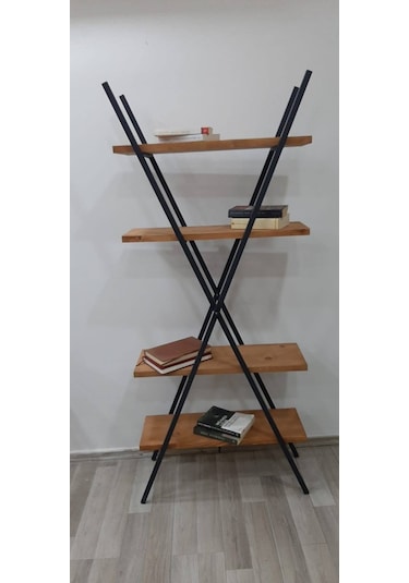 Umutpark Umutpark Umuthomedesing Metal Masif Ahşap Kitaplık.