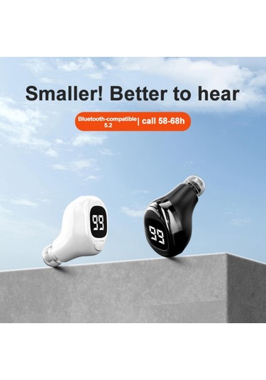 F6 Bluetooth Kulaklık Mini Görünmez Kulak İş Dijital Ekran Kulaklık
