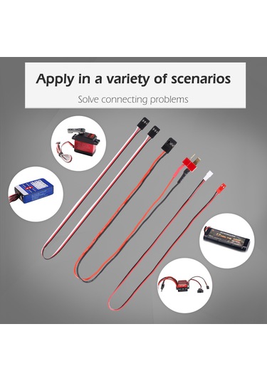 Dianziye Rc Tırmanma Araçları İçin 3'lü Bağlantı Kablosu Seti - Alıcı Uzantı, Jst Ph2.0mm 2p Ve T Tipi Adaptörler