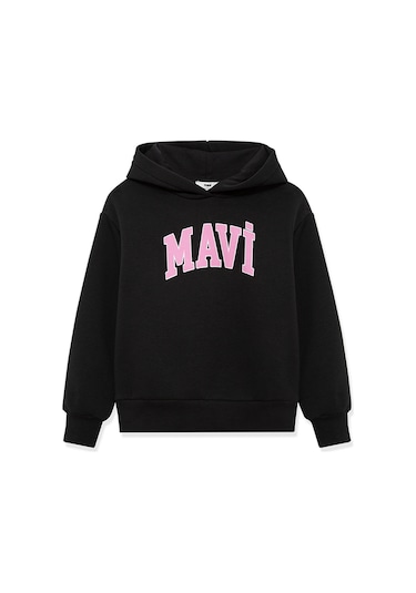 Mavi - Mavi Logo Baskılı Kapüşonlu Antrasit Sweatshirt 7610035-70087 Gri