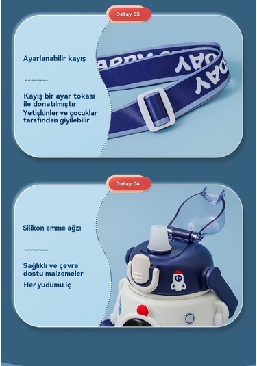 Novahub Yalıtımlı Su Roket Pipet Paslanmaz Ördek Öğrenci Mor Mor Karikatür Kapasiteli Gagası Çocuk Çelik Büyük Bardağı 316 Nh Mor