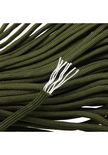 Gajeena 30.5m Asker Yeşili 7 Çekirdekli Paraşüt Kordonu - Dış Mekan İçin Dayanıklı Bağlama, Kurtarma Ve Kaçış Aracı Haki