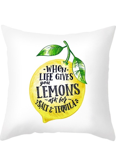 Yeni Sade Tarzda Baskılı Yastık Kılıfı No.70 Ekru