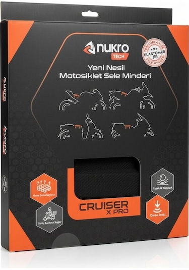 Nukrotech Cruiser-x Pro Yeni Nesil Motosiklet Sele Minderi Siyah