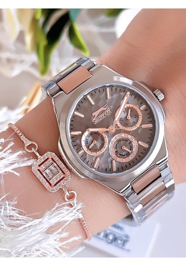 Slazenger Bay Ve Bayan Çelik Kordon Çiftlere Özel 5 Atm Suya Dayanıklı Cift Saati Esl.9.2427.2.02