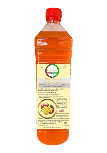 Coffee Naturelle Mango Aromalı İce Slush 1e9 Konsatre Şurup 1 L
