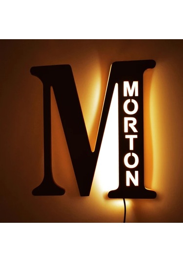 Honeybeeshop M 1 Adet Zouwıı Kisilesellestirilmis Led Duvar Gece Lambasi Buyuk Harfle Ozel Isim Tarih Geri Donusturulmus Ahsap Usb Yatak Odasi Dekoru Ciftler Yil Donumu Hediyesi Beyaz