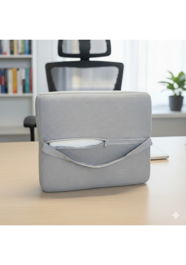 Ergonomik Bel Destek Yastığı Ofis Koltuk Sırt Minderi Nefes Alabilir Hafızalı Sünger Bel Yastığı Gri Gri