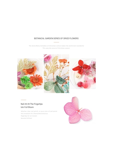 Shineyee "3d Manikür Çiçek Dekorasyon Seti - Doğal Kurutulmuş Çiçeklerle Özel Tasarımlar"