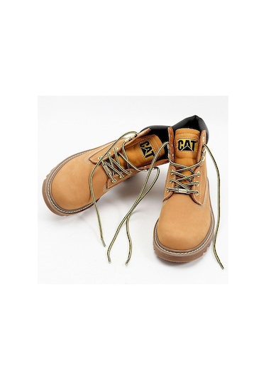 120 Cm Koyukahve+sarı Renkli Extra Kalın, Fitilli Bot Bağcığı