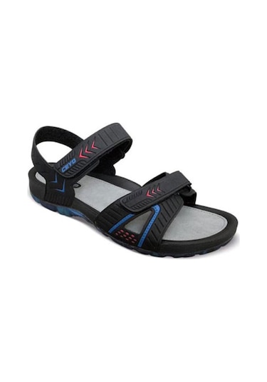 Ceyo Erkek Sandalet 9829 Siyah/ Kırmızı Siyah