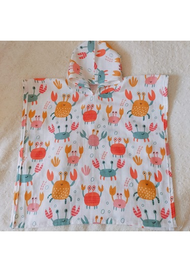 Organik 4'lü Müslin Bebek Panço, Örtü, Yastık, Mendil Takımı