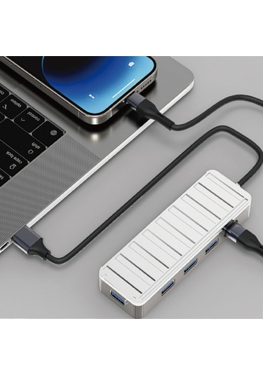 Nettech Nt-ot010 5 İn 1 Usb To Type-c Dönüştürücü Gri Gri