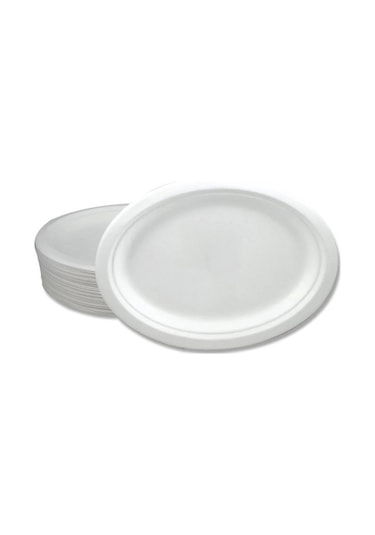 Roll-up Nature Ekolojik Karton Kağıt Tek Kullanımlık Oval Tabak - 20x26 Cm. - 50 Adetlik 10 Paket