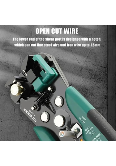 Konesam "tosun Otomatik Kabuk Soyma Pensesi - 0.5-6mm² Kablo Ve Tel İçin 3'ü 1 Arada Kesme, Sıkma Ve Soyma Fonksiyonlu"