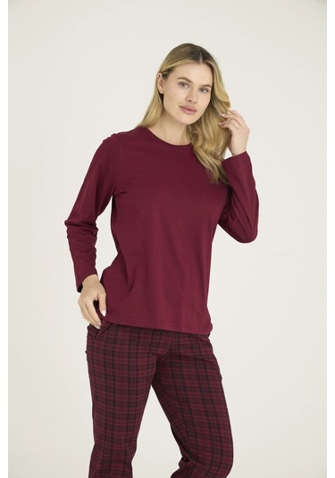 Kocabey 9273-k Kadın O.yaka Pijama Takım MÜRDÜM