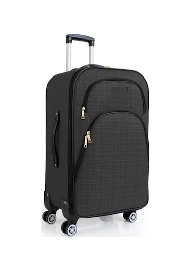 Xxl Battal Boy Dev Boy 90 Cm Körüklü Kumaş Valiz & Bavul Antrasit